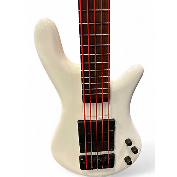 Used Spector Bantom 5 White Electric Bass Guitar