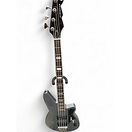 Used Reverend Thunder Gun Metallic silver Electric Bass Guitar