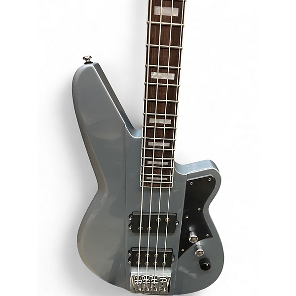 Used Reverend Thunder Gun Metallic silver Electric Bass Guitar