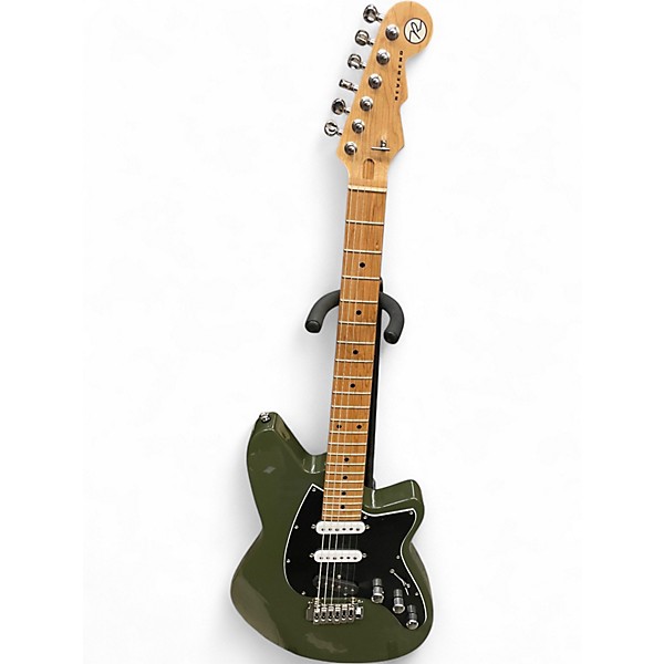 Used Reverend Six Gun TL Army Green Solid Body Electric Guitar