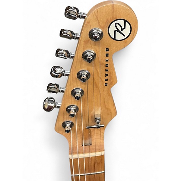 Used Reverend Six Gun TL Army Green Solid Body Electric Guitar