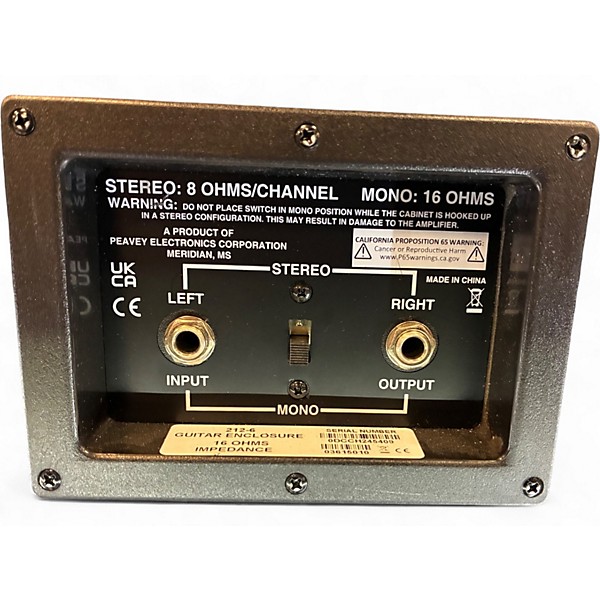 Used Peavey 212-6 120W 2x12 Cabinet Guitar Cabinet