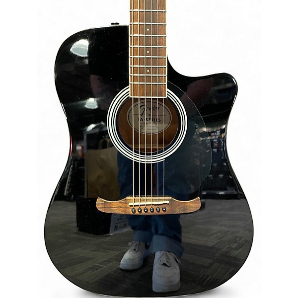 Used Fender FA125CE Black Acoustic Electric Guitar