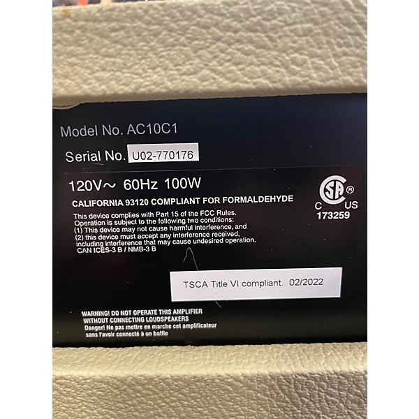 Used VOX AC10C1 10W 1x10 Tube Guitar Combo Amp