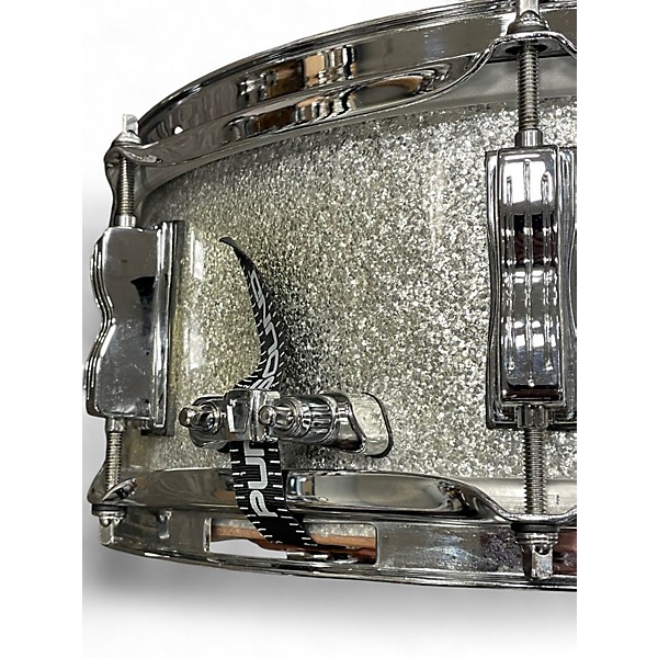 Used Ludwig 14X5.5 Legacy "Jazz Fest" Legacy Mahogany Silver Sparkle Drum