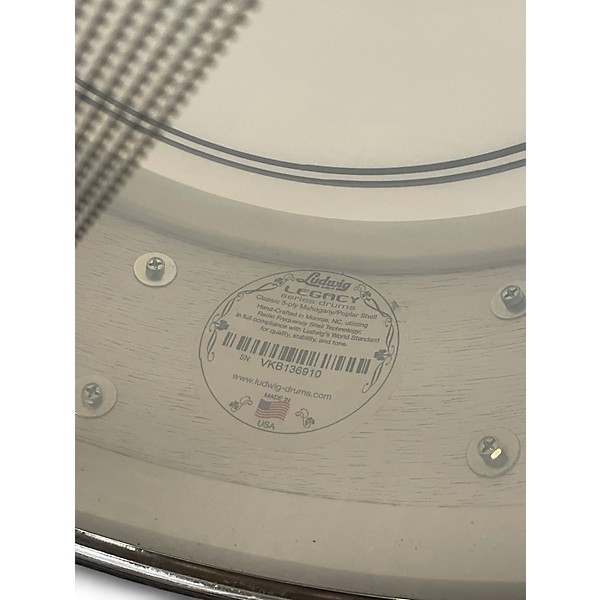 Used Ludwig 14X5.5 Legacy "Jazz Fest" Legacy Mahogany Silver Sparkle Drum