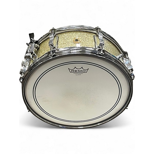 Used Ludwig 14X5.5 Legacy "Jazz Fest" Legacy Mahogany Silver Sparkle Drum
