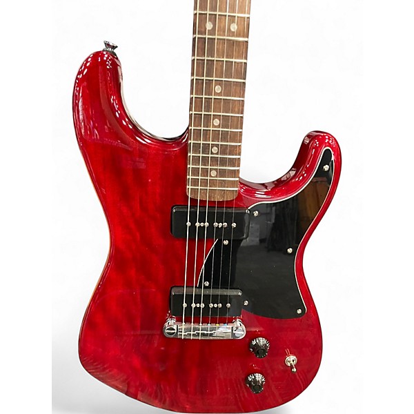 Used Squier Paranormal Stratosonic Crimson Red Solid Body Electric Guitar