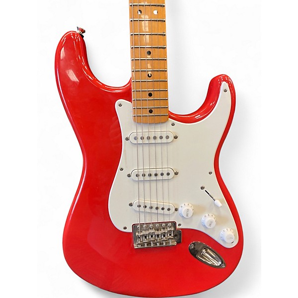 Used Squier Classic Vibe 1950S Stratocaster Fiesta Red Solid Body Electric Guitar