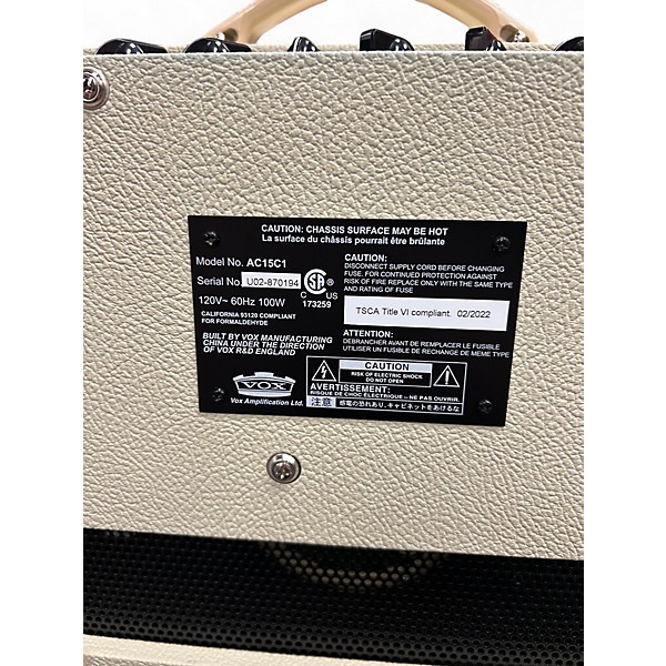 Used Vox Ac15c1 Tube Guitar Combo Amp