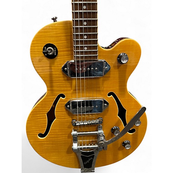 Used Epiphone Wildkat with Bigsby Natural Hollow Body Electric Guitar