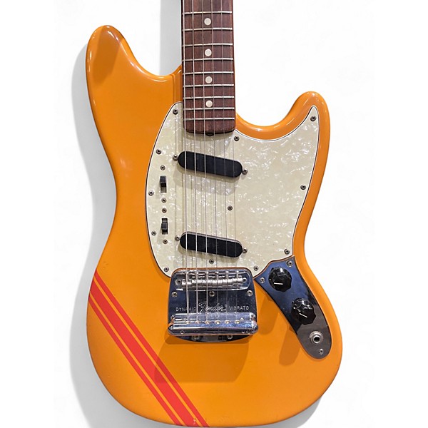 Vintage 1969 Fender Mustang Competition Orange Solid Body Electric Guitar