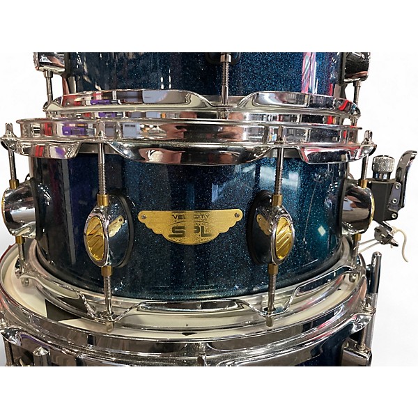 Used SPL 5 Piece Velocity Birch Metallic Blue Drum Kit