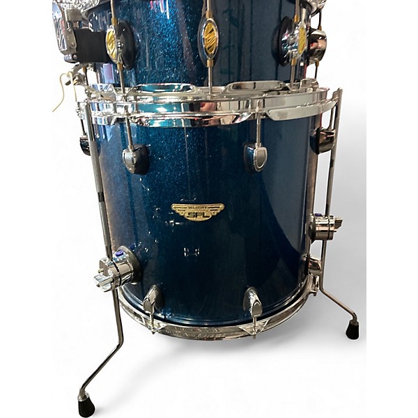 Used SPL 5 Piece Velocity Birch Metallic Blue Drum Kit