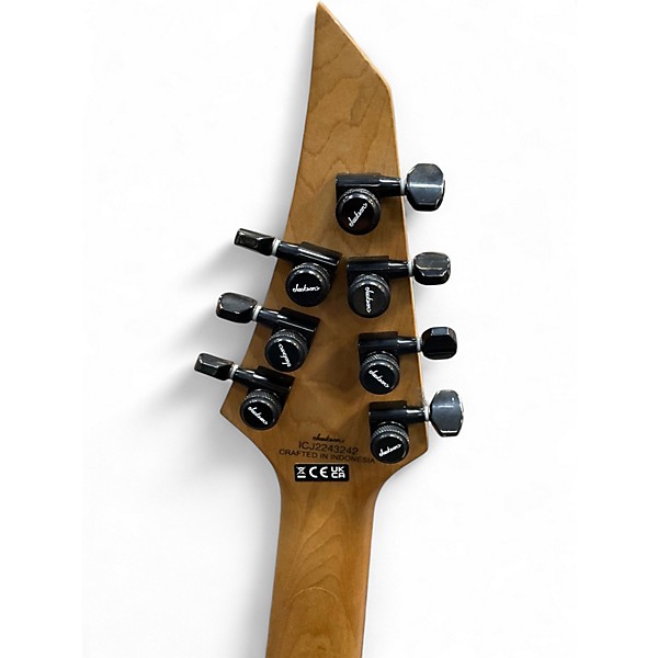 Used Jackson HTP 7 BLACK AND NATURAL Solid Body Electric Guitar