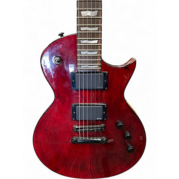 Used ESP LTD EC1000 splatted maple trans red Solid Body Electric Guitar