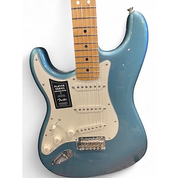 Used Fender Player Stratocaster Left Handed blue Solid Body Electric Guitar