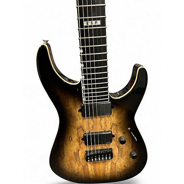 Used ESP E-II M-II 7 Dark Brown Natural Burst Solid Body Electric Guitar