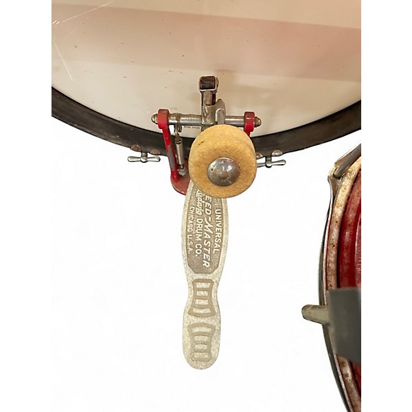 Used 1966 Ludwig 4 Piece Club Date Red Sparkle Drum Kit