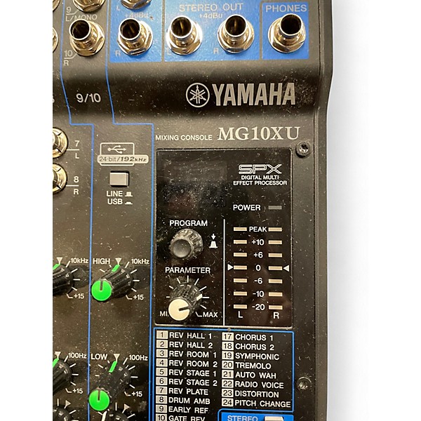 Used Yamaha MG10XU 10 Channel Mixer with Effects Unpowered Mixer