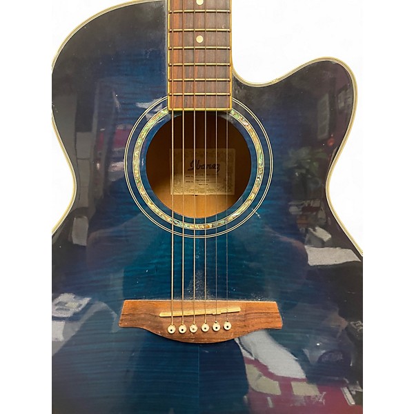 Used Ibanez AEL20E Blue Burst Acoustic Electric Guitar