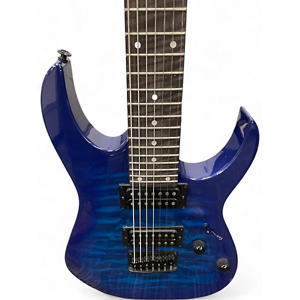 Used Ibanez GIO7 Trans Blue Solid Body Electric Guitar