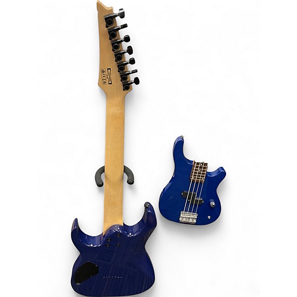 Used Ibanez GIO7 Trans Blue Solid Body Electric Guitar