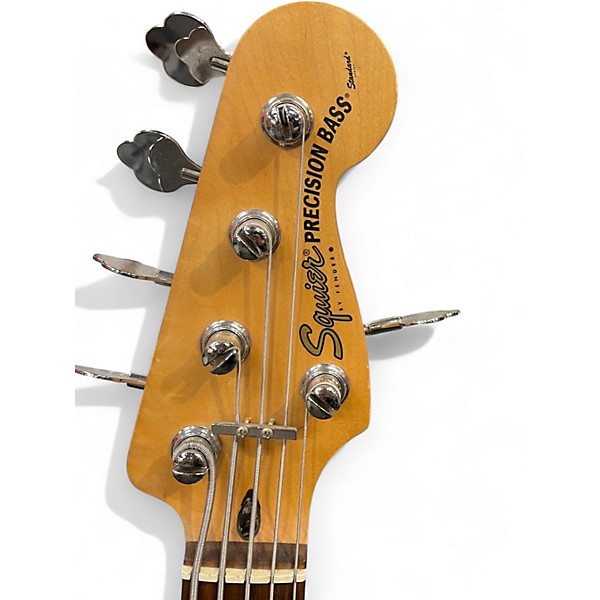 Used Squier P Bass Black Electric Bass Guitar