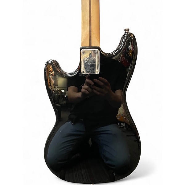 Used Squier Bronco Black Electric Bass Guitar