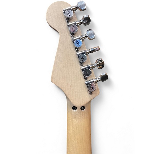 Used EVH Striped Series WHITE WITH BLACK STRIPES Solid Body Electric Guitar