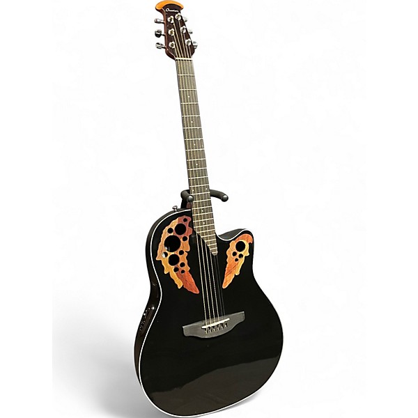 Used Ovation CE44-5-G Black Acoustic Electric Guitar