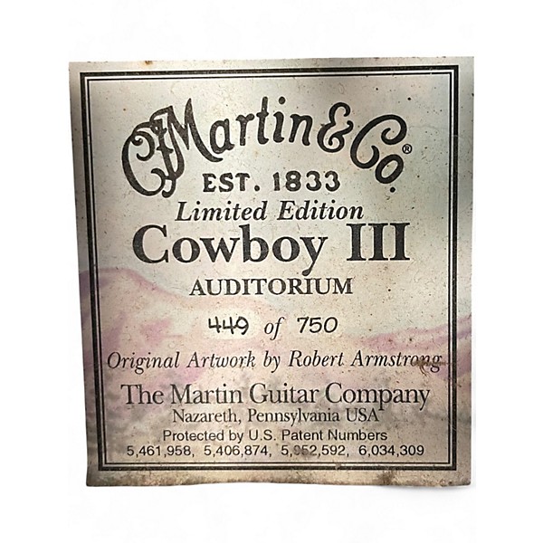 Used Martin COWBOY III AUDITORIUM COWBOY Acoustic Guitar