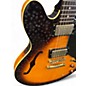Used Epiphone Dot Deluxe Flametop  2 Tone Sunburst Hollow Body Electric Guitar