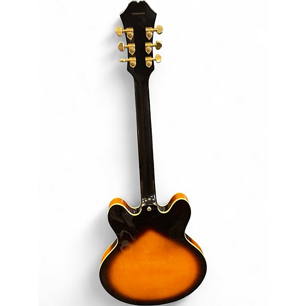 Used Epiphone Dot Deluxe Flametop  2 Tone Sunburst Hollow Body Electric Guitar