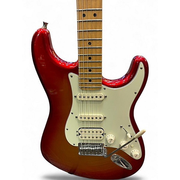 Used Fender American Deluxe Stratocaster Sunset Metallic Solid Body Electric Guitar