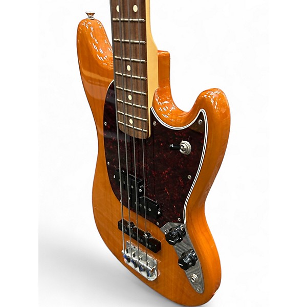 Used Fender PLAYER MUSTANG PJ BASS Amber Electric Bass Guitar