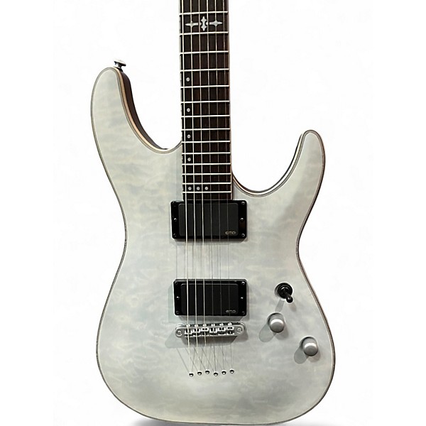 Used Schecter Guitar Research C1 Platinum Trans White Solid Body Electric Guitar