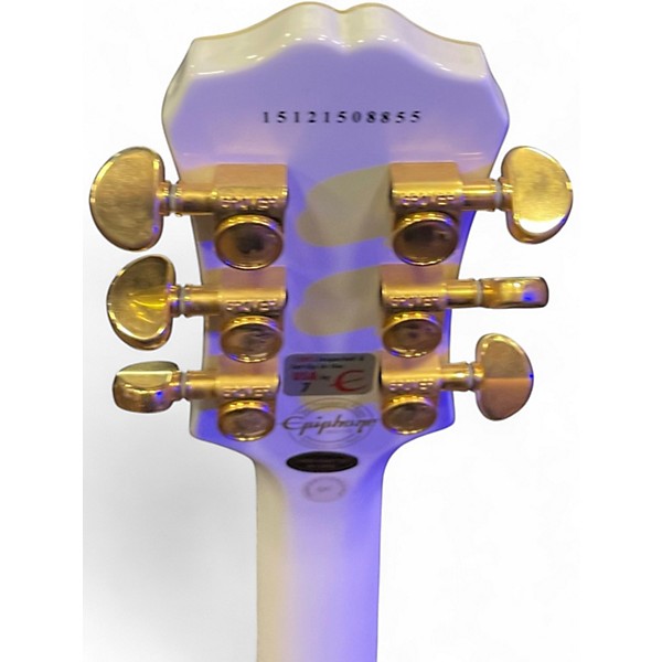 Used Epiphone Les Paul Custom Pro White Solid Body Electric Guitar