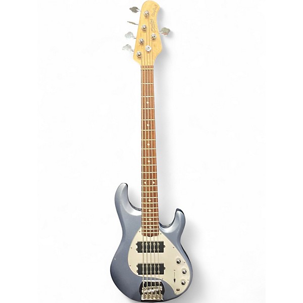 Used Sterling by Music Man Ray5 5 String Trans Blue Electric Bass Guitar