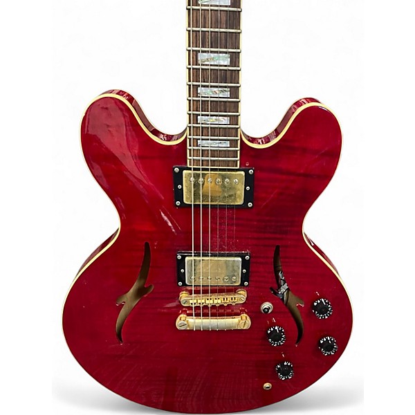 Used Michael Kelly Deuce Crimson Red Trans Hollow Body Electric Guitar