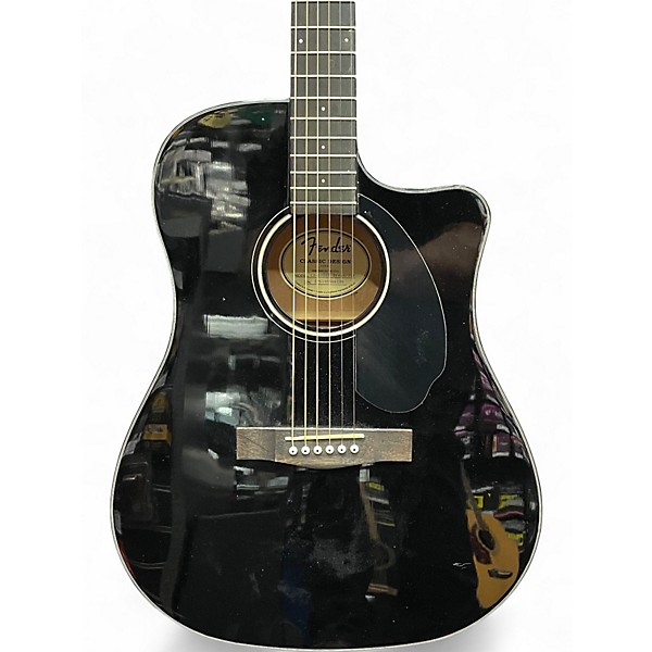 Used Fender CD60SCE DREADNOUGHT Black Acoustic Electric Guitar