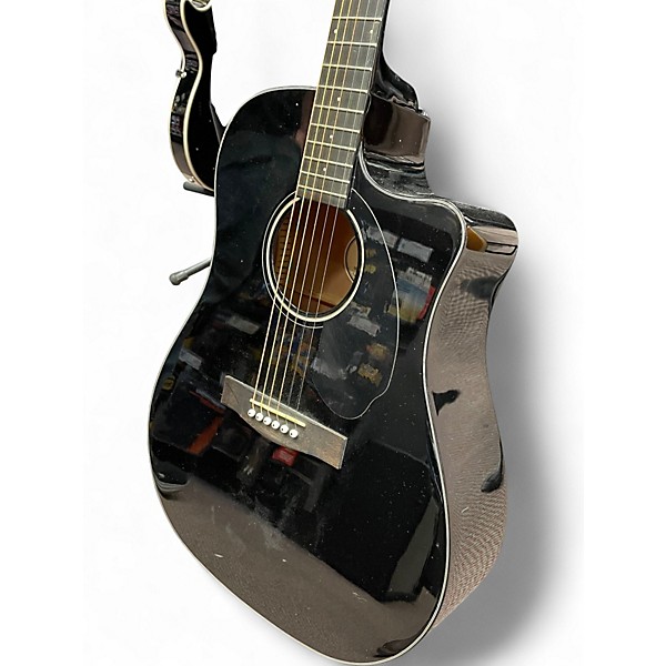 Used Fender CD60SCE DREADNOUGHT Black Acoustic Electric Guitar