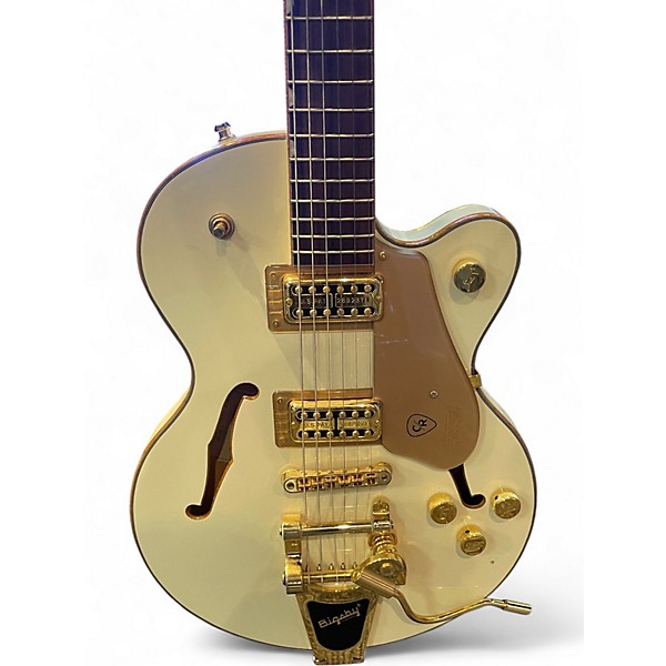 Used 2023 Gretsch Guitars Chris Rocha Signature Electromatic Broadkaster Jr. White Hollow Body Electric Guitar