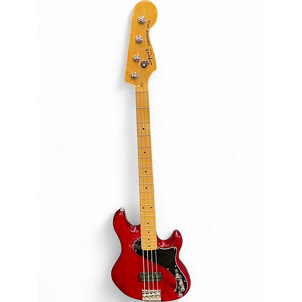 Used Squier Dimension Bass VI Cherry Electric Bass Guitar