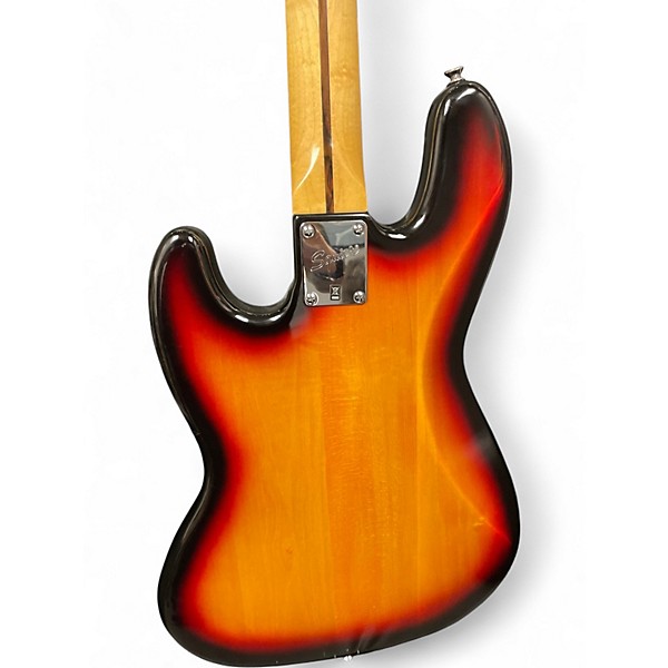 Used Squier Contemporary Jazz Bass 3 Tone Sunburst Electric Bass Guitar