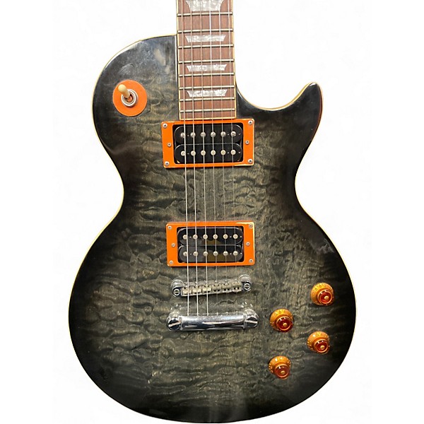 Used Epiphone Les Paul Custom Trans Black Solid Body Electric Guitar