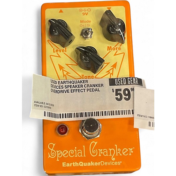 Used EarthQuaker Devices Speaker Cranker Overdrive Effect Pedal