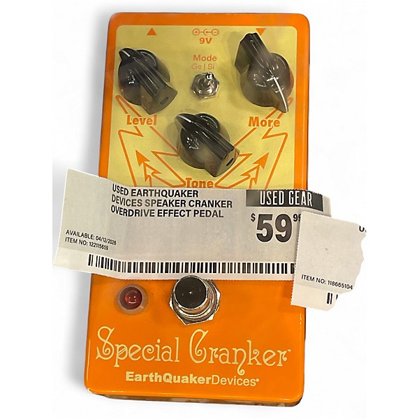 Used EarthQuaker Devices Speaker Cranker Overdrive Effect Pedal