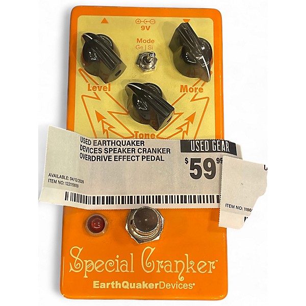 Used EarthQuaker Devices Speaker Cranker Overdrive Effect Pedal