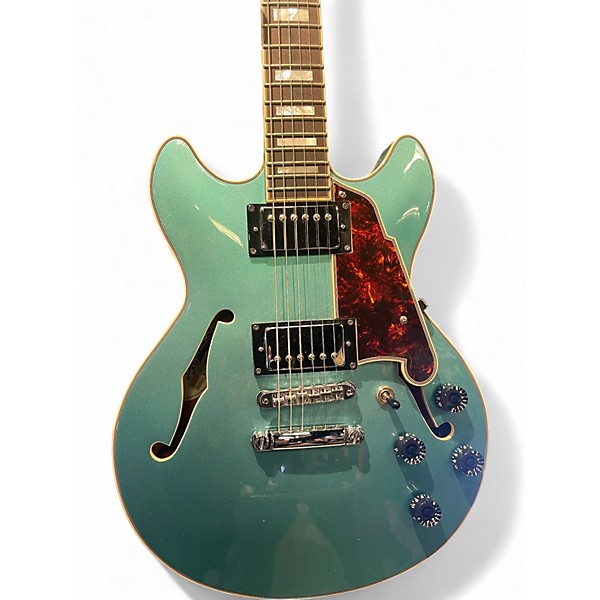 Used D'Angelico DAPMINIDCOTCSCB Blue Hollow Body Electric Guitar